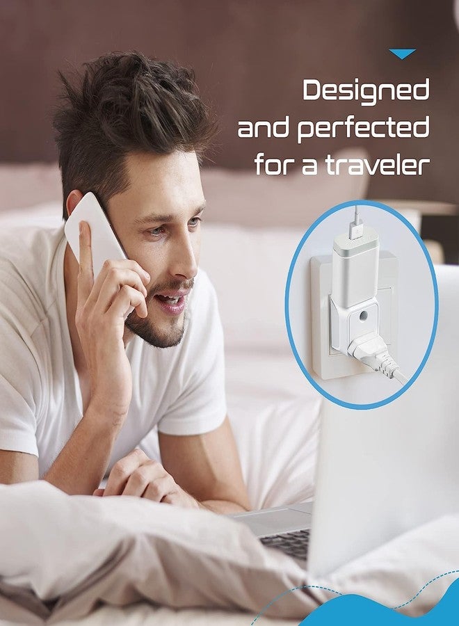 Ceptics India to USA, Canada Travel Adapter Plug - 2 in 1 Adapter - Type B - CE Certified - RoHS Compliant - White - 2 Pack - Lifetime Limited Warranty - Image 3
